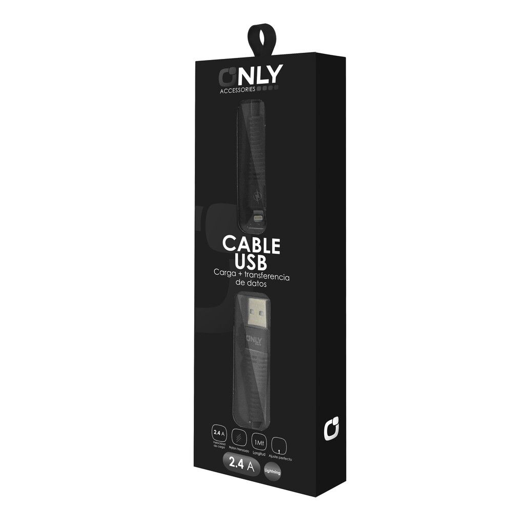 CABLE USB MOD 40 - LIGHTNING - NEGRO CABLE USB MOD 40 - LIGHTNING - NEGRO - Imagen 1