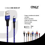 CABLE USB MOD 47 - TIPO C - 2.4 Amp AZUL - Imagen 4