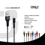 CABLE USB MOD 47 - TIPO C - 2.4 Amp NEGRO - Imagen 4