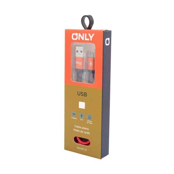CABLE USB MOD 35 - SEDA - V8 - ROJO