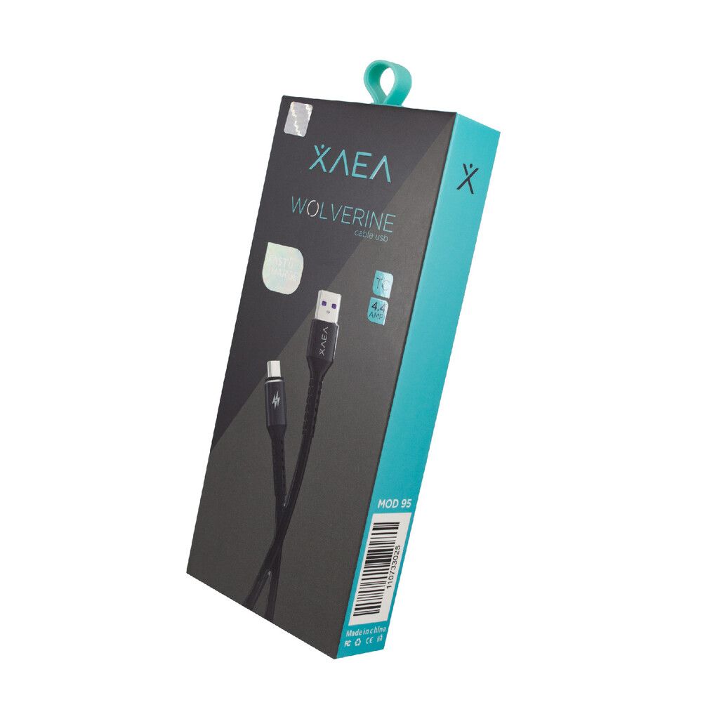 CABLE USB MOD94 WOLVERINE - XAEA - V8 - 4.4 AMP - NEGRO CABLE USB MOD94 WOLVERINE - XAEA - V8 - 4.4 AMP - NEGRO - Imagen 1