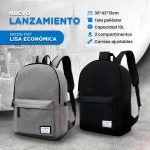 MOCHILA LISA ECONÓMICA MODS-1107 - ST - GRIS - Imagen 4