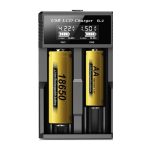 CARGADOR DE PILAS MODS-727 DOBLE LED - STOCK - NEGRO