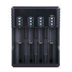 CARGADOR DE PILAS MODS-728 CUADRUPLE - STOCK - NEGRO