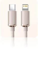 CABLE TIPO C - LIGHTNING MODX-098 - ATHENEA - XAEA - BEIGE - Imagen 3