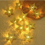 GUIRNALDA ESTRELLA DORADA 2MTS MODV-003E - VARIOS - LUZ CALIDA