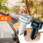 ADAPTADOR-CARGADOR 12V GEAR MODS-502 - 1 USB + 1 TC - STOCK - NEGRO - Imagen 3