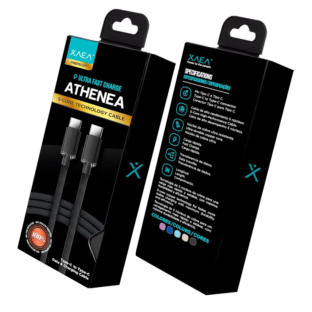 CABLE TIPO C - TIPO C MODX-097 - ATHENEA - XAEA - NEGRO CABLE TIPO C - TIPO C MODX-097 - ATHENEA - XAEA - NEGRO - Imagen 1