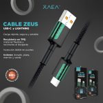 CABLE USB TIPO C MODX-103 - ZEUS - XAEA - PLATEADO - Imagen 3
