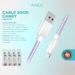 CABLE USB LIGHTNING MODX-092 - SOOK CANDY - XAEA - CELESTE - Imagen 3