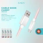 CABLE USB TIPO C MODX-091 - SOOK CANDY - XAEA - VIOLETA - Imagen 3
