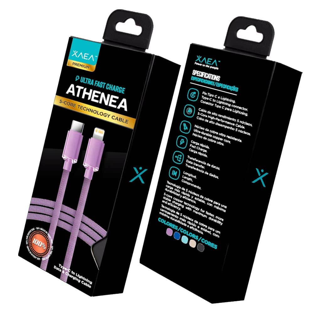 CABLE TIPO C - LIGHTNING MODX-098 - ATHENEA - XAEA - LILA CABLE TIPO C - LIGHTNING MODX-098 - ATHENEA - XAEA - LILA - Imagen 1