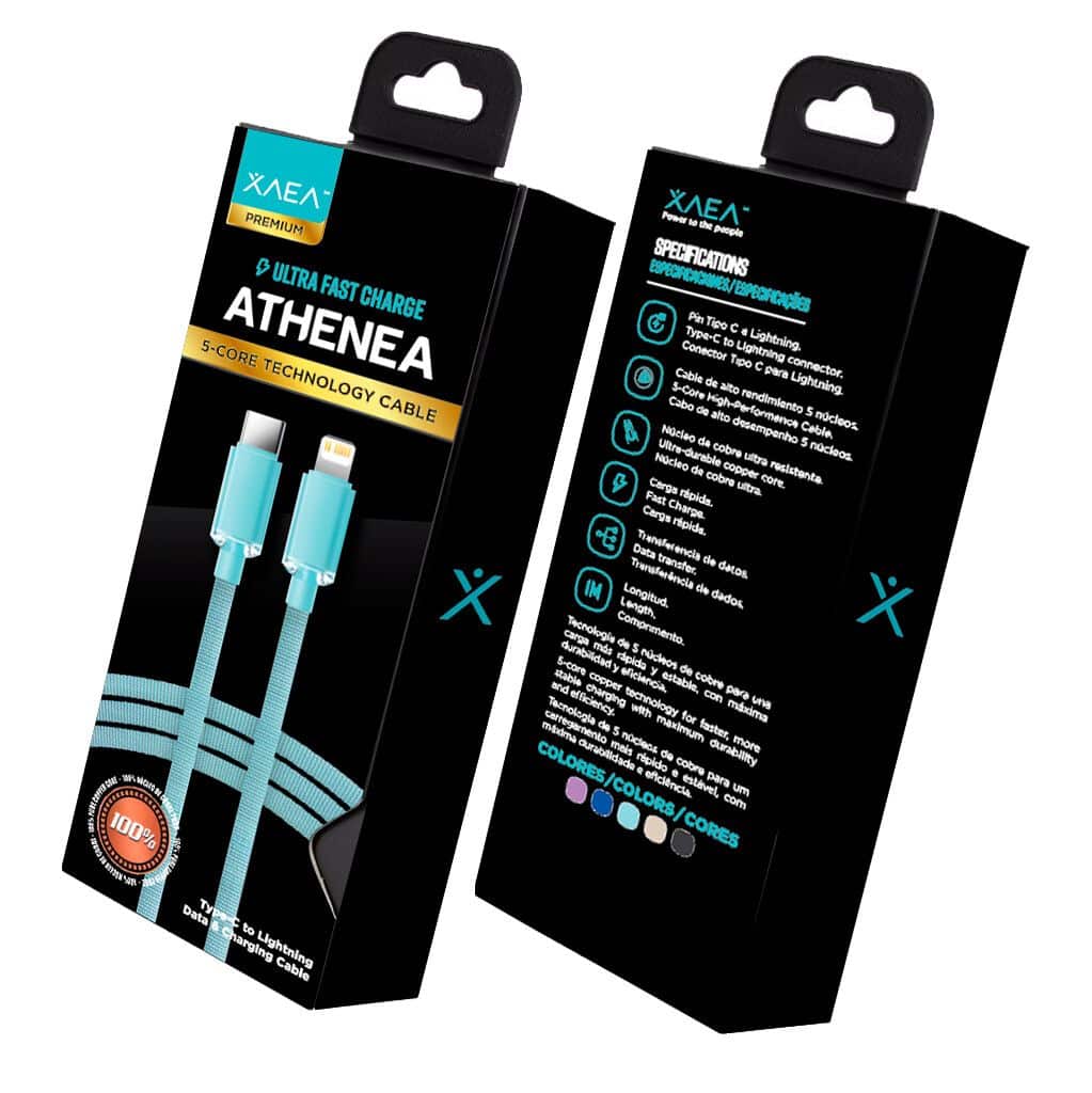 CABLE TIPO C - LIGHTNING MODX-098 - ATHENEA - XAEA - CELESTE CABLE TIPO C - LIGHTNING MODX-098 - ATHENEA - XAEA - CELESTE - Imagen 1