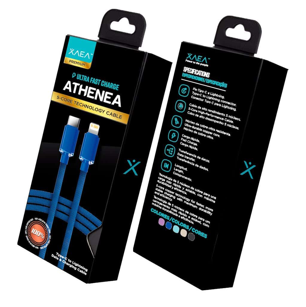 CABLE TIPO C - LIGHTNING MODX-098 - ATHENEA - XAEA - AZUL METAL CABLE TIPO C - LIGHTNING MODX-098 - ATHENEA - XAEA - AZUL METAL - Imagen 1