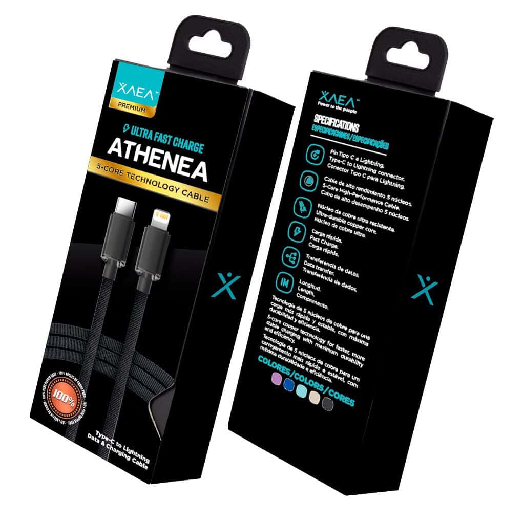 CABLE TIPO C - LIGHTNING MODX-098 - ATHENEA - XAEA - NEGRO CABLE TIPO C - LIGHTNING MODX-098 - ATHENEA - XAEA - NEGRO - Imagen 1