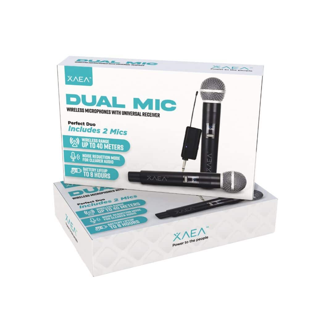MICROFONO DOBLE INALAMBRICO MODX-065 - XAEA - NEGRO MICROFONO DOBLE INALAMBRICO MODX-065 - XAEA - NEGRO - Imagen 1