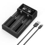 CARGADOR DE PILAS MODS-727 DOBLE LED - STOCK - NEGRO - Imagen 2