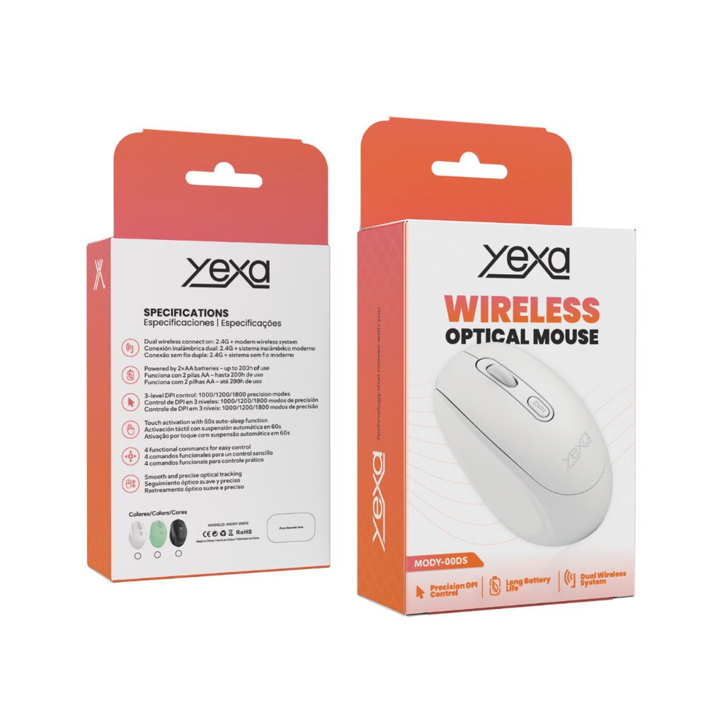 MOUSE INALAMBRICO C/BAT MODY-00DS - YEXA - NEGRO MOUSE INALAMBRICO MODY-00DS - YEXA - NEGRO - Imagen 1