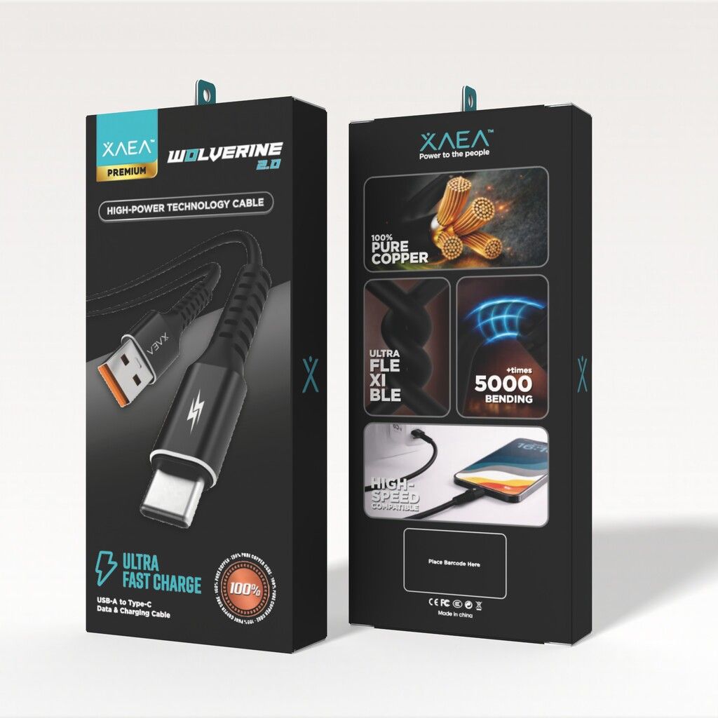 CABLE WOLVERINE TIPO USB-C MODX-00IT - XAEA - NEGRO CABLE WOLVERINE TIPO USB-C MODX-00IT - XAEA - NEGRO - Imagen 1