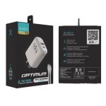 CARGADOR 220V OPTIMUM - 5A - PUERTOS USB-C + CABLE C-IP MODX-00JH - XAEA - BLANCO