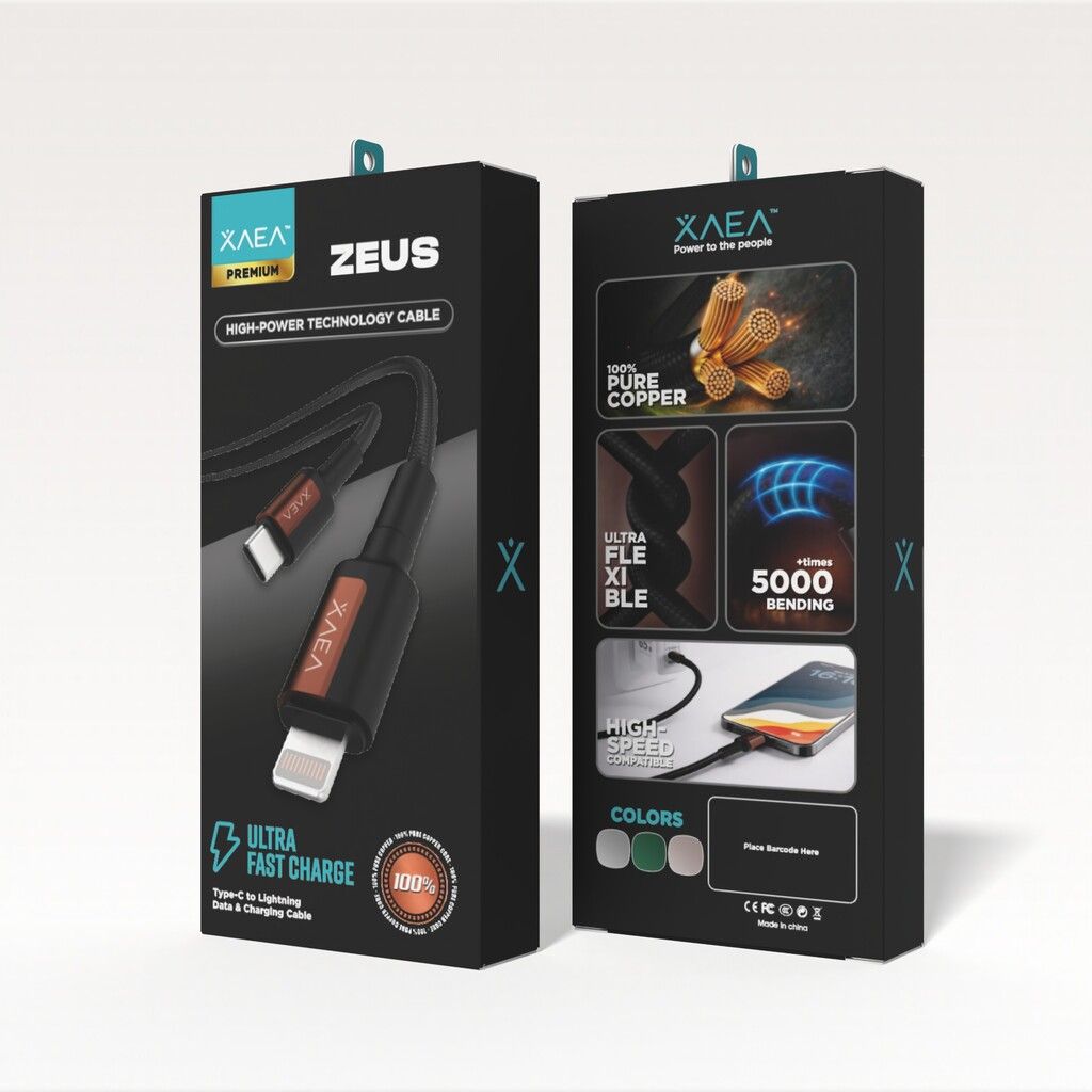CABLE ZEUS TIPO C-LIGHTNING MODX-00IS – XAEA – MARRON