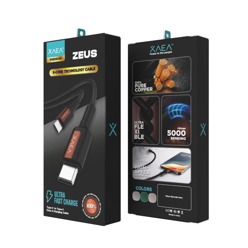 CABLE ZEUS TIPO C-TIPO C MODX-00IR – XAEA – MARRON
