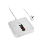 ZAPATILLA MULTIPLE BKL-666 - 4 TOMAS+4USB+2 C MODY-00FK - YEXA - BLANCO