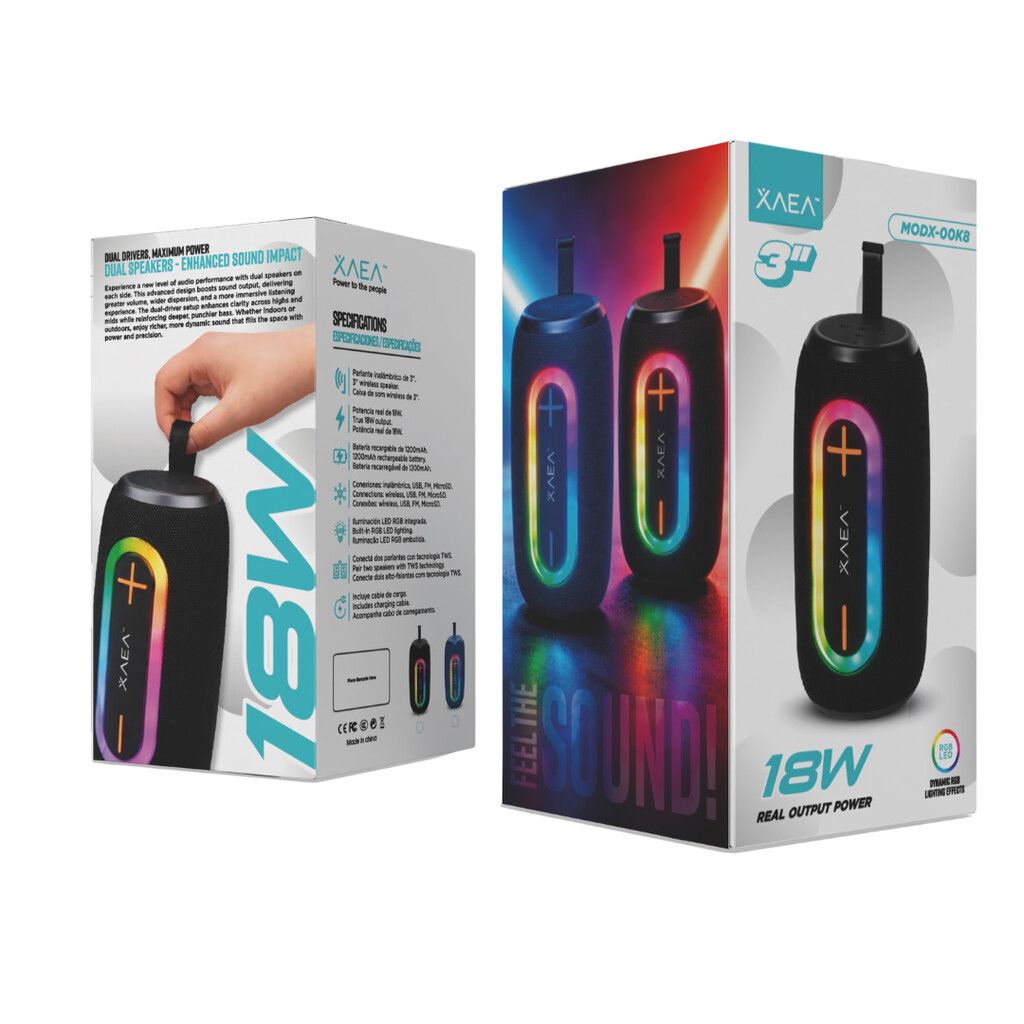 PARLANTE 3'' 8W *2 MODX-00K8 - XAEA - NEGRO PARLANTE 3'' 8W *2 MODX-00K8 - XAEA - NEGRO - Imagen 1