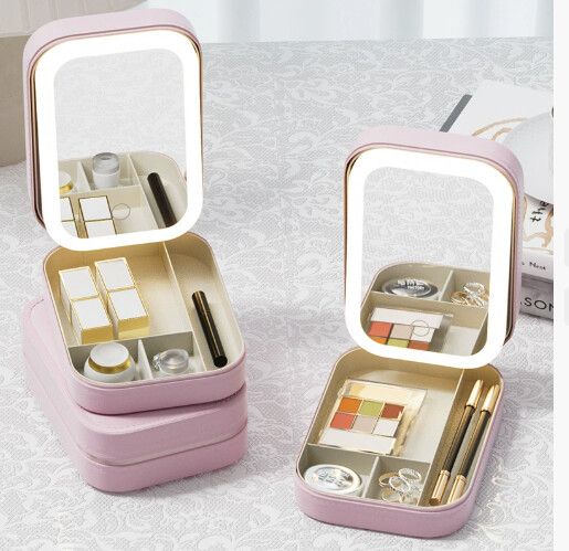 JOYERO PORTA MAQUILLAJE C/LUZ LED MODV-00JT - VARIOS - ROSA JOYERO PORTA MAQUILLAJE C/LUZ LED MODV-00JT - VARIOS - ROSA - Imagen 1