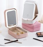 JOYERO PORTA MAQUILLAJE C/LUZ LED MODV-00JT - VARIOS - ROSA - Imagen 2