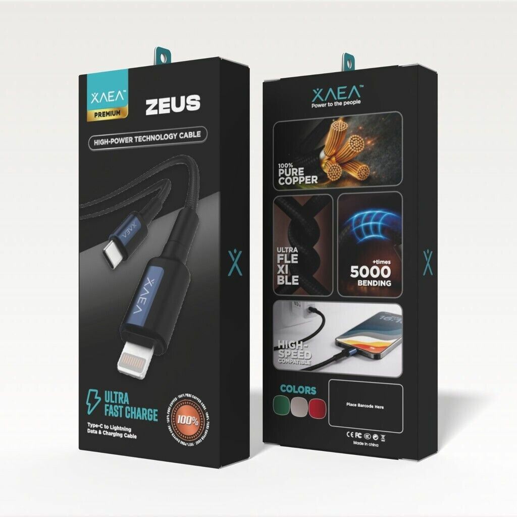 CABLE ZEUS TIPO C-LIGHTNING MODX-00MD - XAEA - AZUL METAL CABLE ZEUS TIPO C-LIGHTNING MODX-00MD - XAEA - AZUL METAL - Imagen 1